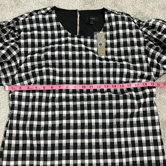 J. Crew Puff Sleeve Mini Dress in Textured Plaid Medium NWT - Picture 14 of 16